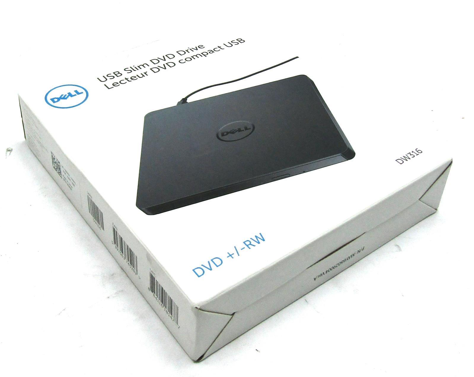*New Dell DW316 USB Slim DVD Drive Includes play & burn software