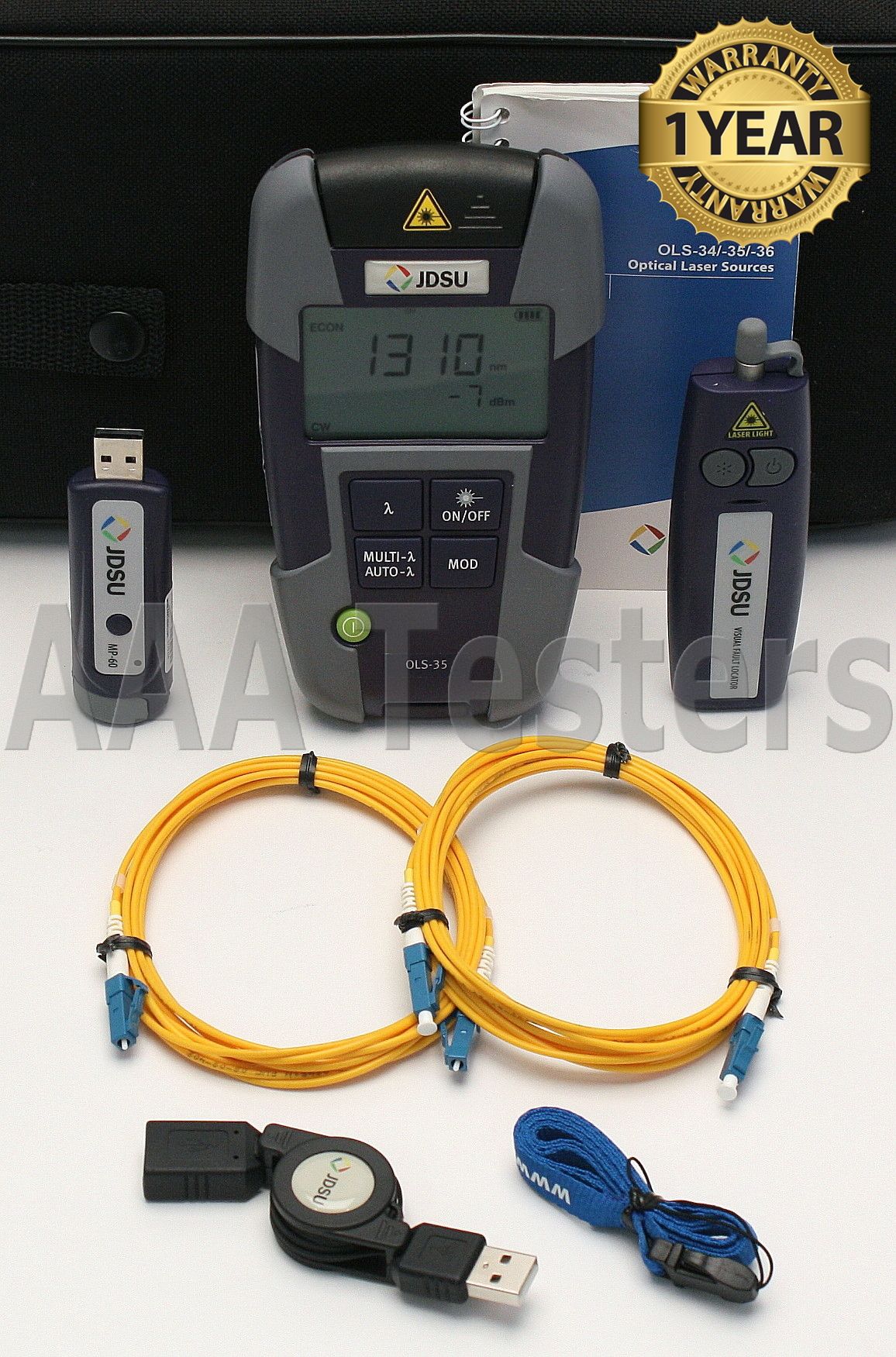 JDSU OLS35 Smartpocket SM Fiber Light Source w/ MP60 Power Meter