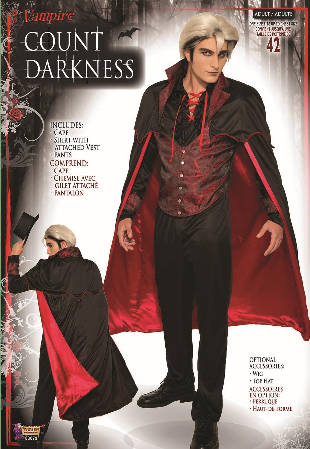 Count Darkness Red and Black Modern Vampire Costume | eBay