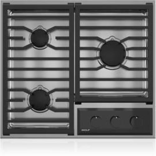 Wolf 24 3 Dual Stacked Burners Transitional Framed Gas Cooktop