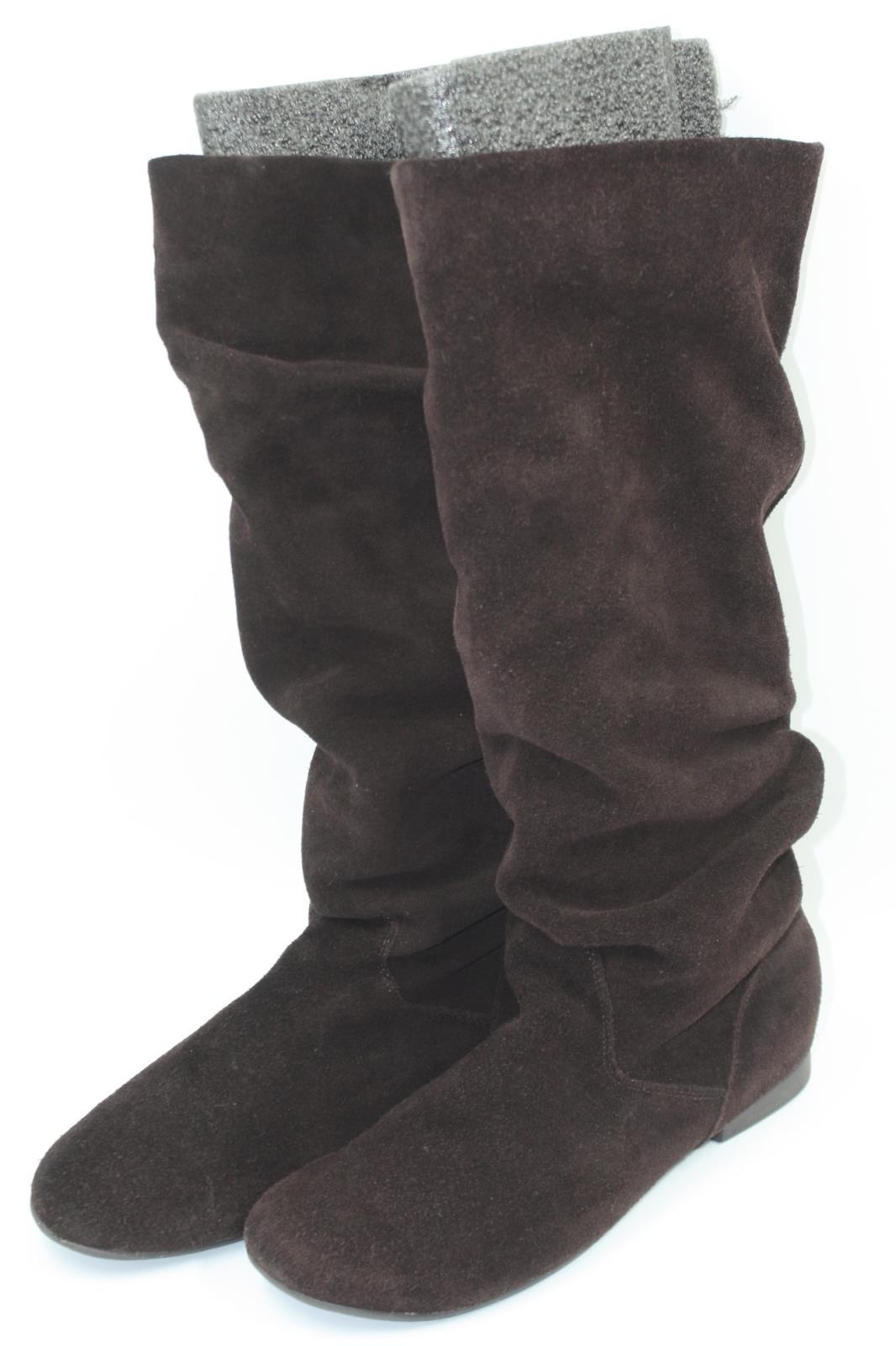 brown suede knee high boots flat