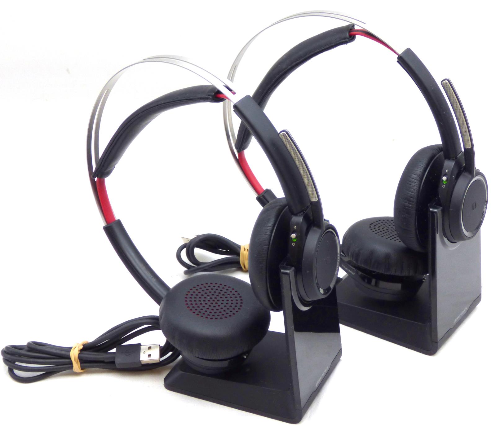 2x Plantronics B825 Headsets with Charging Cradles 20307901 eBay