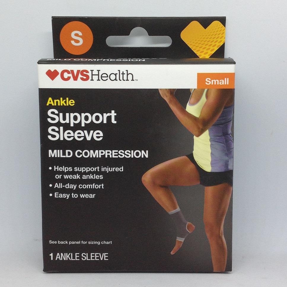 Cvs Health Ankle Support Sleeve Mild Compression Small Gray 50428426821