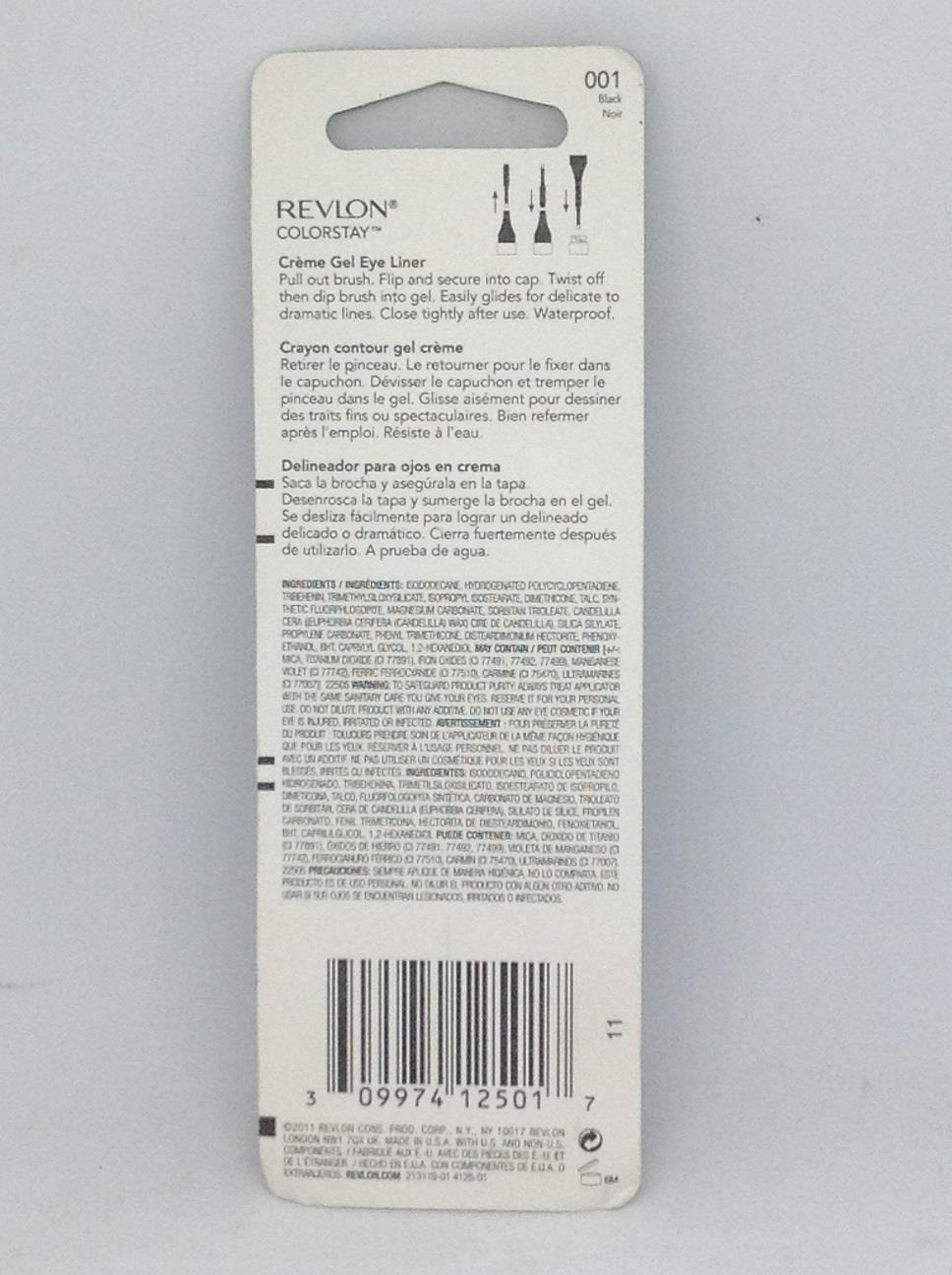 Details About Revlon Colorstay Creme Gel Eye Liner 001 Black Noir Eyeliner Easy Glide Bold