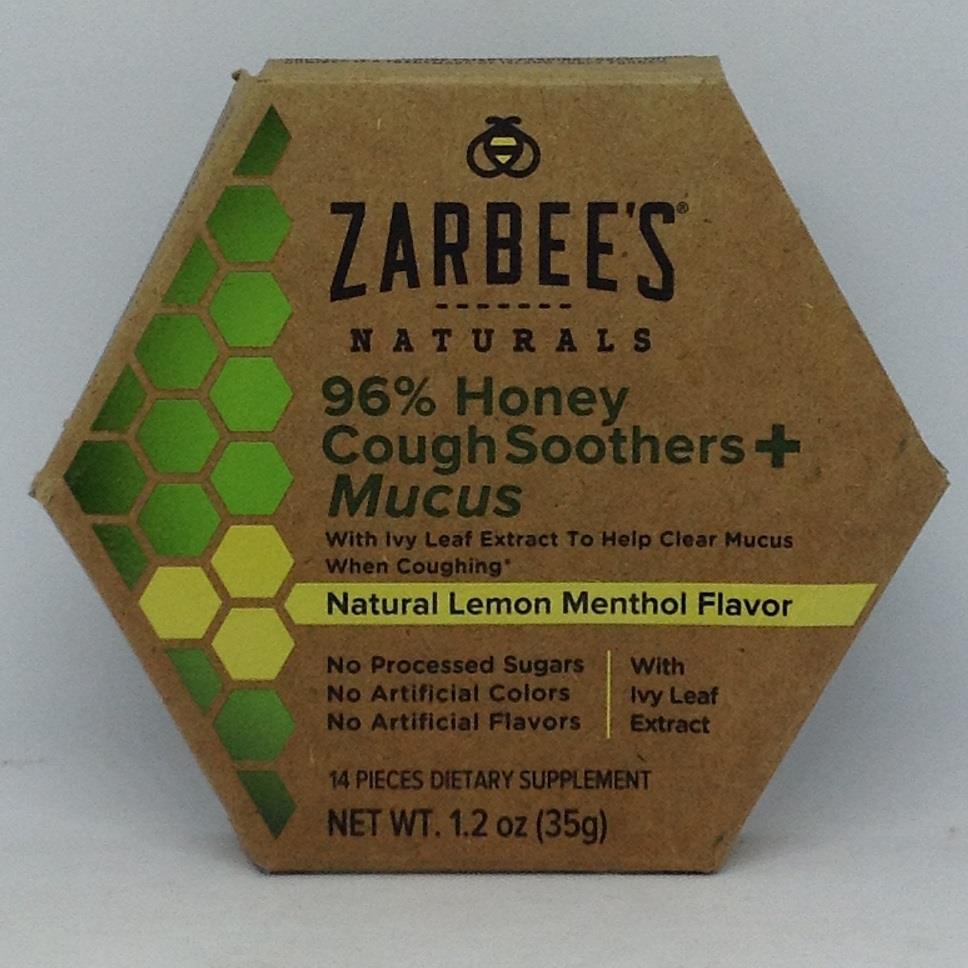 Zarbee S Naturals 96 Honey Cough Soothers Mucus Drops Lemon