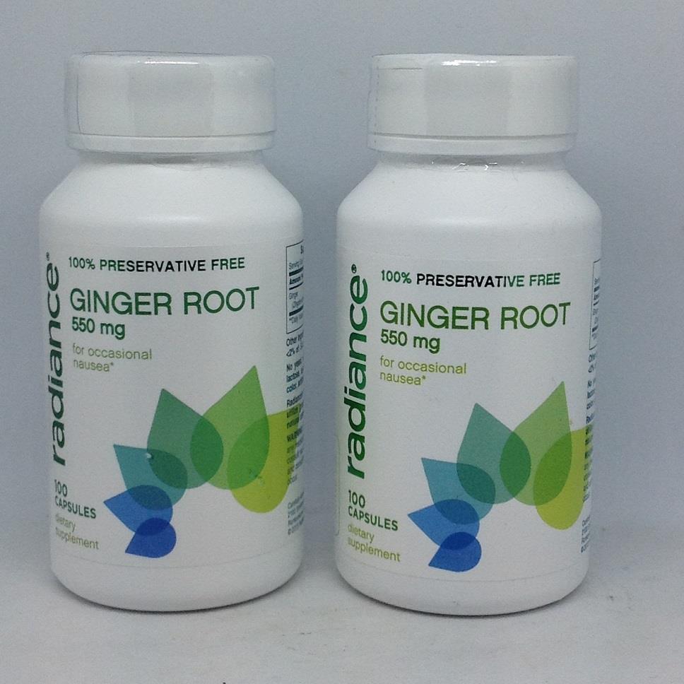 Radiance Ginger Root 550 mg for Nausea & Digestive Health 200 Capsules