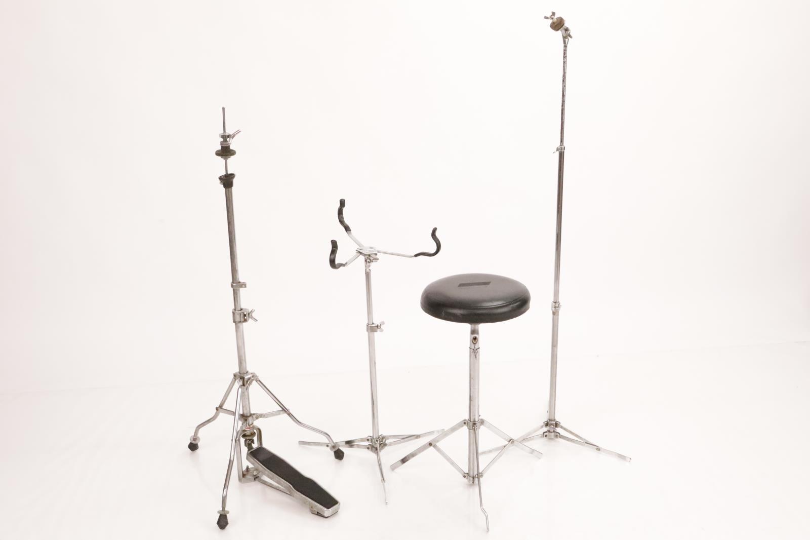 1950's Vintage Ludwig Drum Stands Hardware Snare HiHat Cymbal Throne