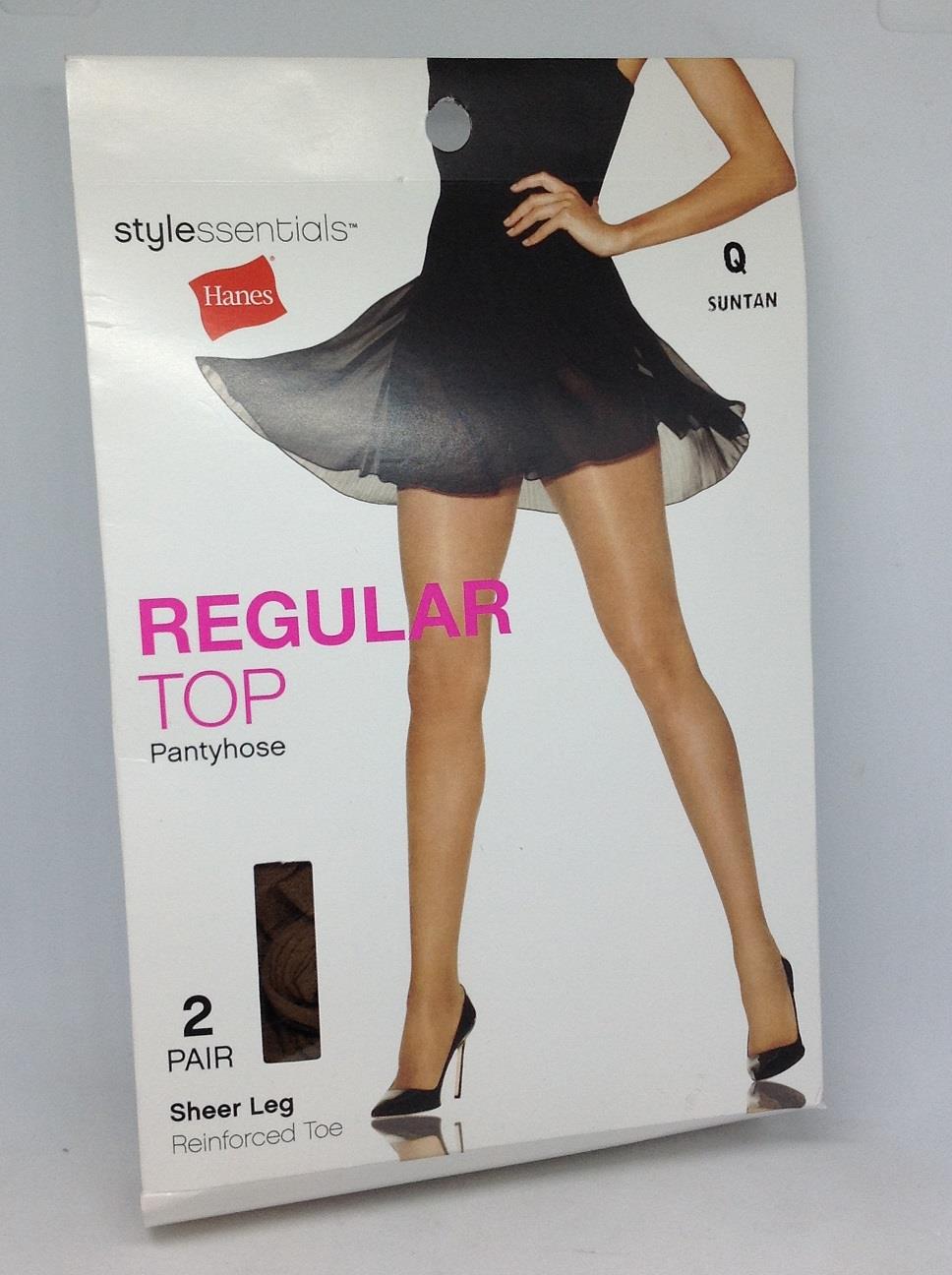 Hanes Style Essentials Regular Top Womens Pantyhose Q Suntan 2 Pair Package 50428530429 eBay