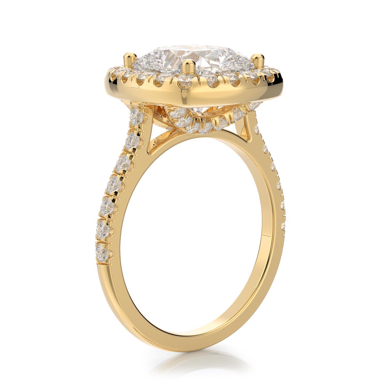 radiant cut diamond ring with halo