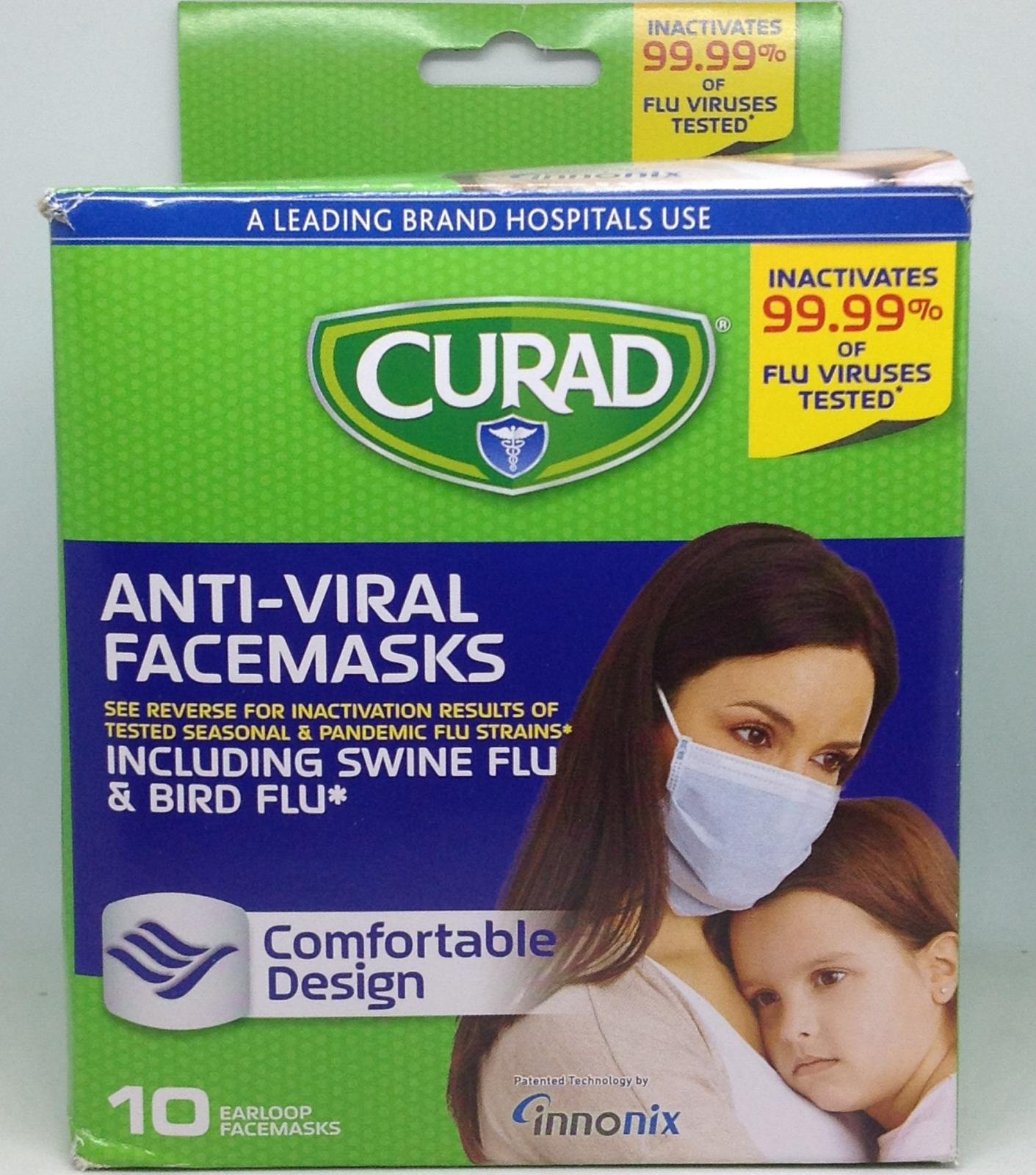 Curad Antiviral Medical Face Mask Pleated Box of 8 CUR384S Open Box eBay