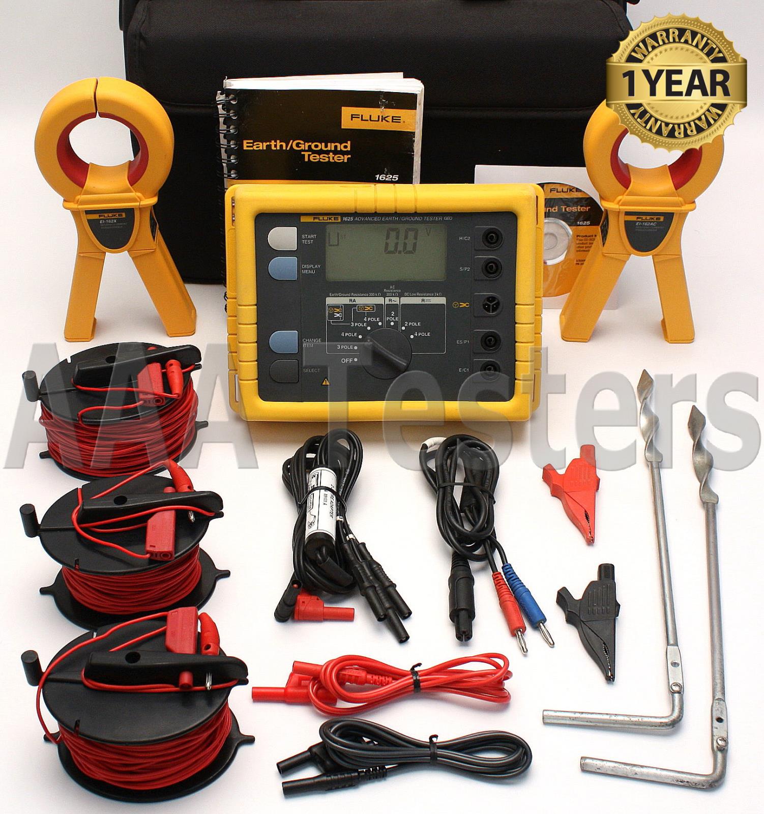 Fluke 1625 Advanced Earth Ground Tester GEO Kit 1625Kit 95969340694 eBay