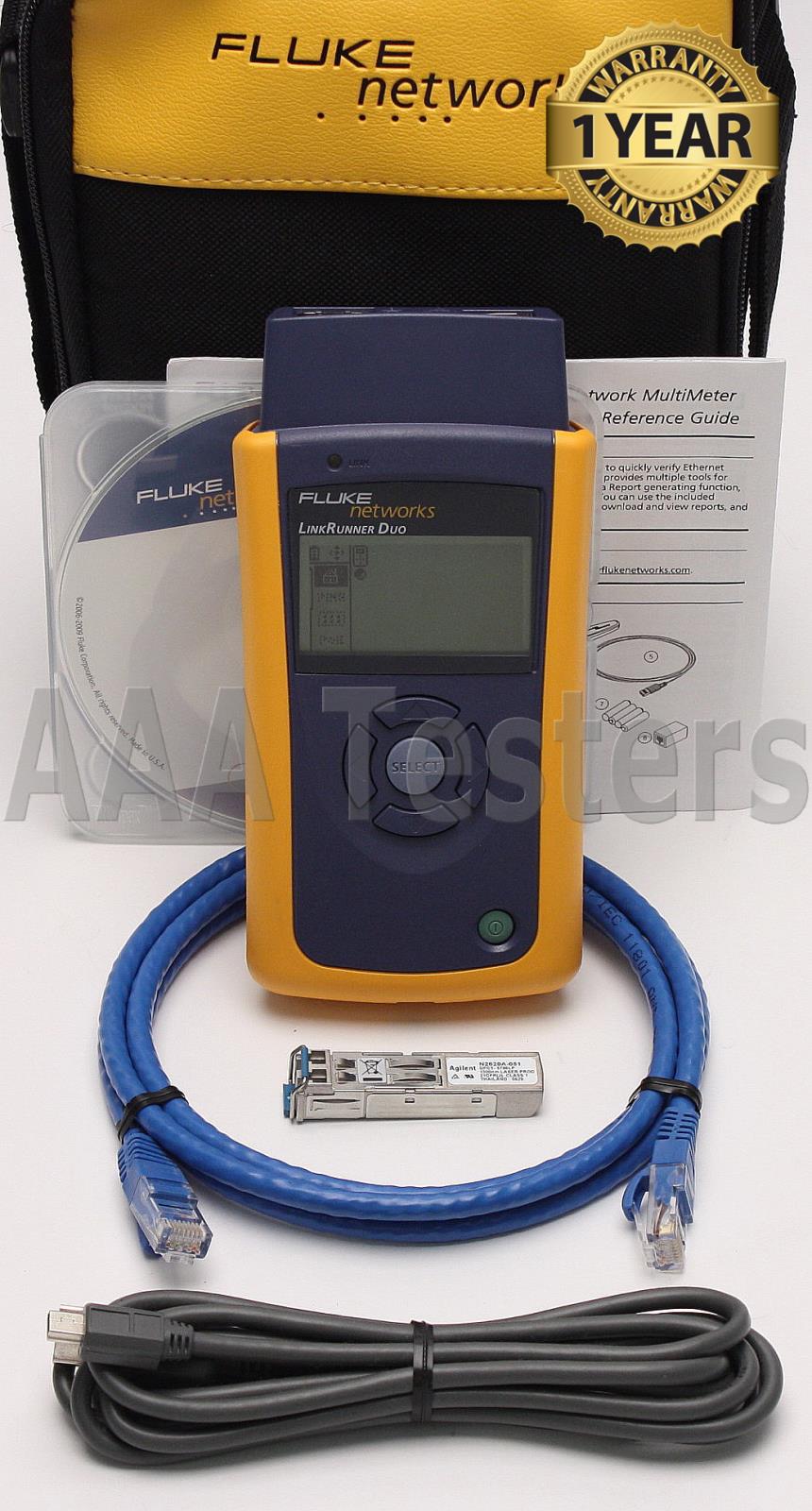 Fluke Networks LinkRunner Duo Gigabit Copper Fiber Network Tester