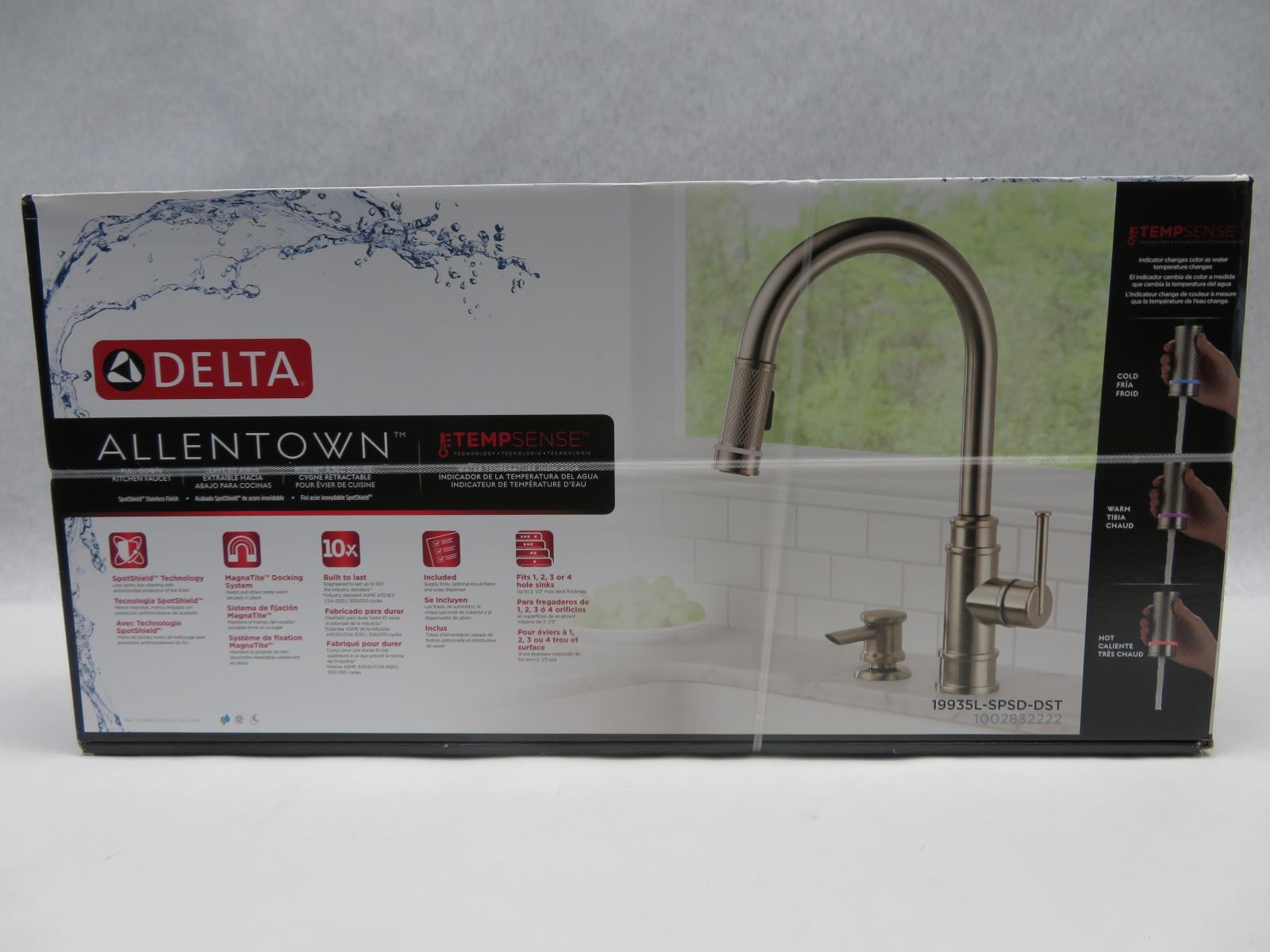Details About Delta Allentown Single Handle Pull Down Sprayer Kitchen Faucet 19935l Spsd Dst