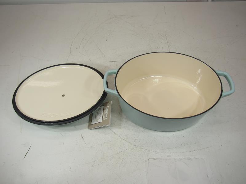 Cuisinart 5.5 Qt Cast Iron Dutch Oven Lid Blue Stovetop Oven OVAL