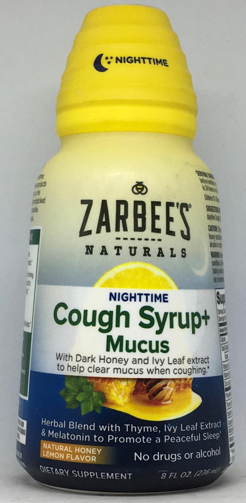 Zarbee's Naturals Nighttime Cough Syrup + Mucus Nighttime 8 Fl Oz Exp