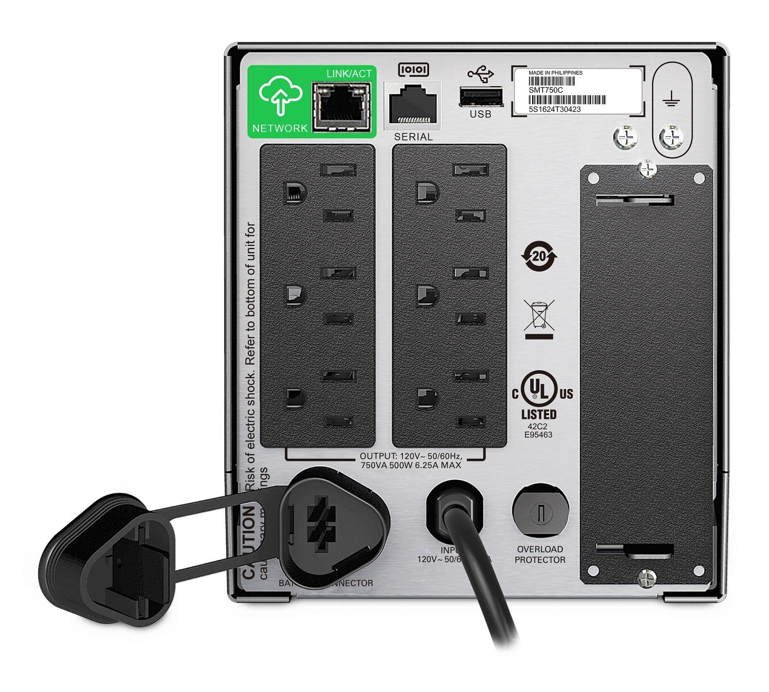 APC SMT750C SmartUPS Power Battery Backup 750VA 500W 120V LCD