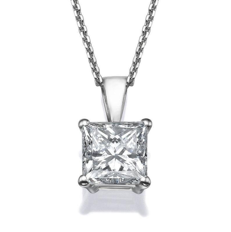 2 carat diamond solitaire necklace