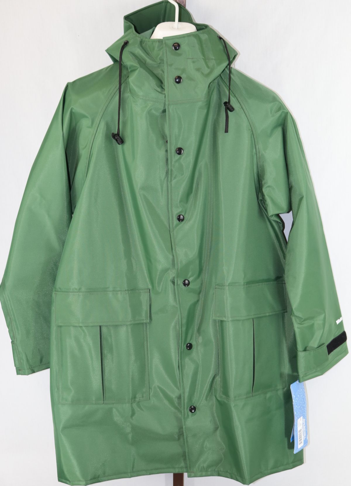 WaterShed Mens Womens Green Full Length Hooded Raincoat Trench Coat ...