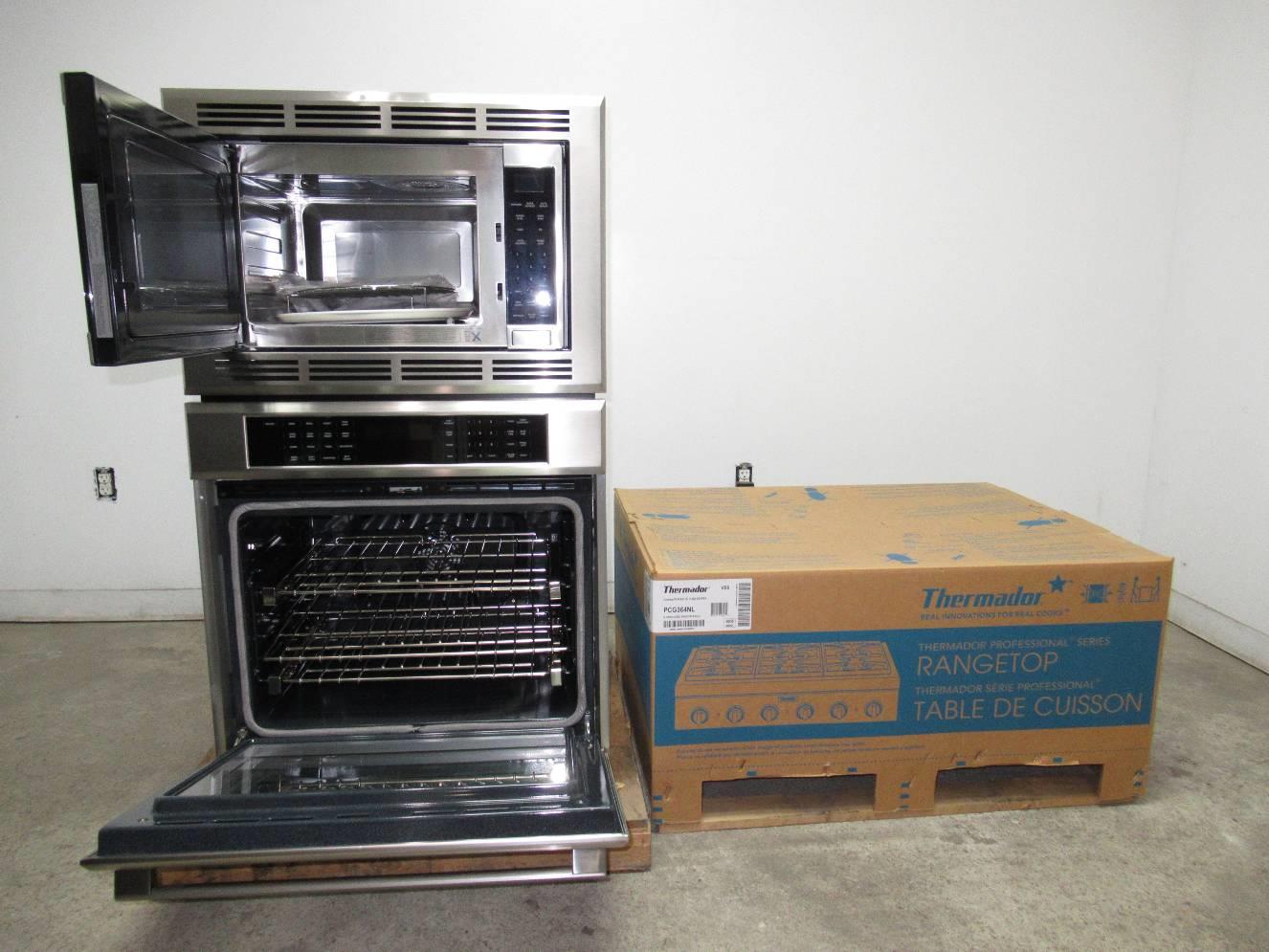 Thermador Microwave Oven Combination + Rangetop SS Set MEDMC301JS