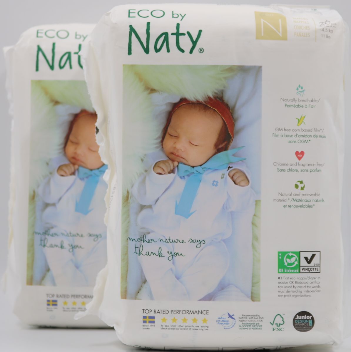 52 Nappies Eco by Naty Babycare Size 3 Nappies--1 x Pack of 52 4-9 kg