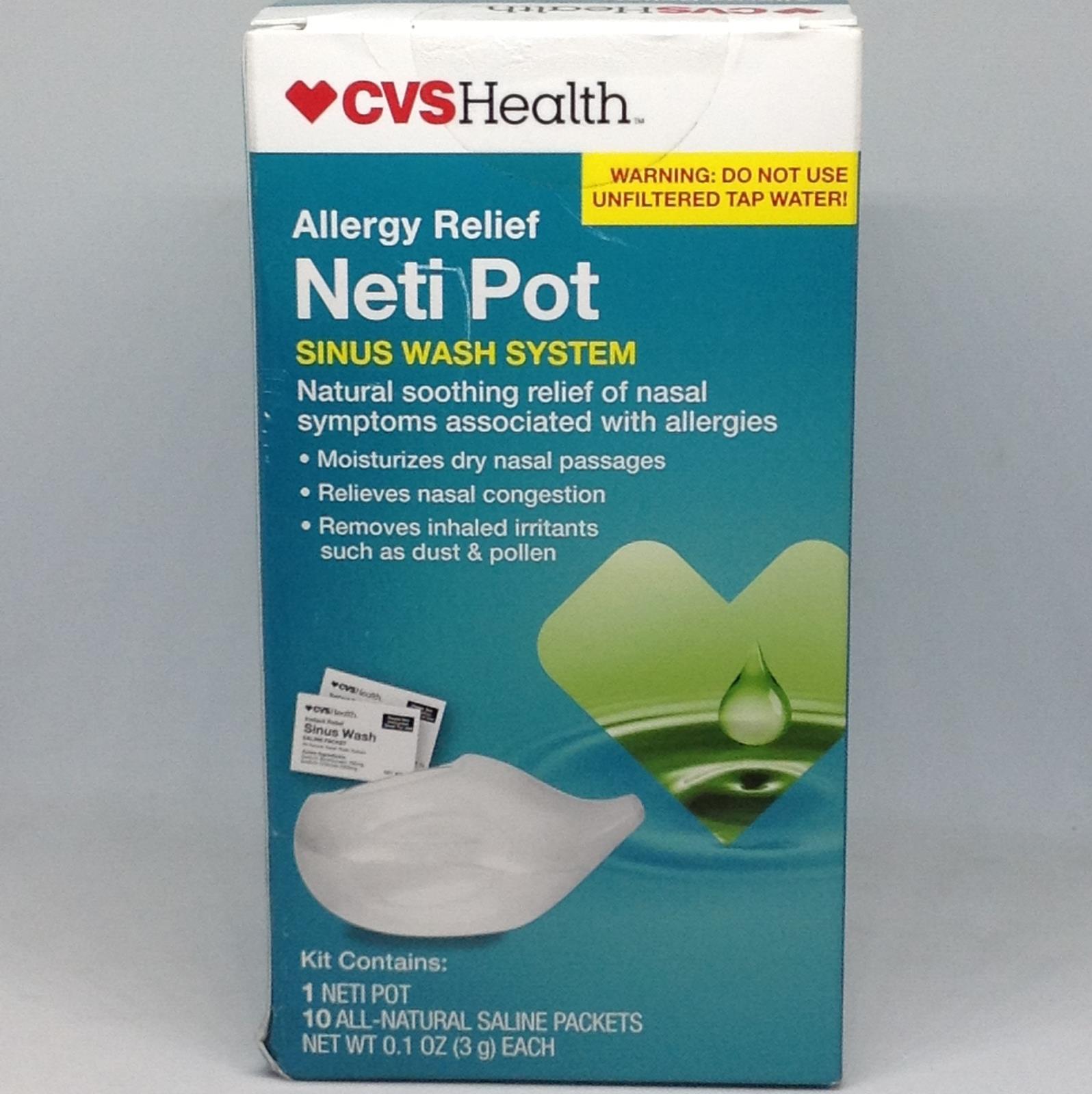 CVS Health Allergy Relief Neti Pot Sinus Wash System + 10 Natural