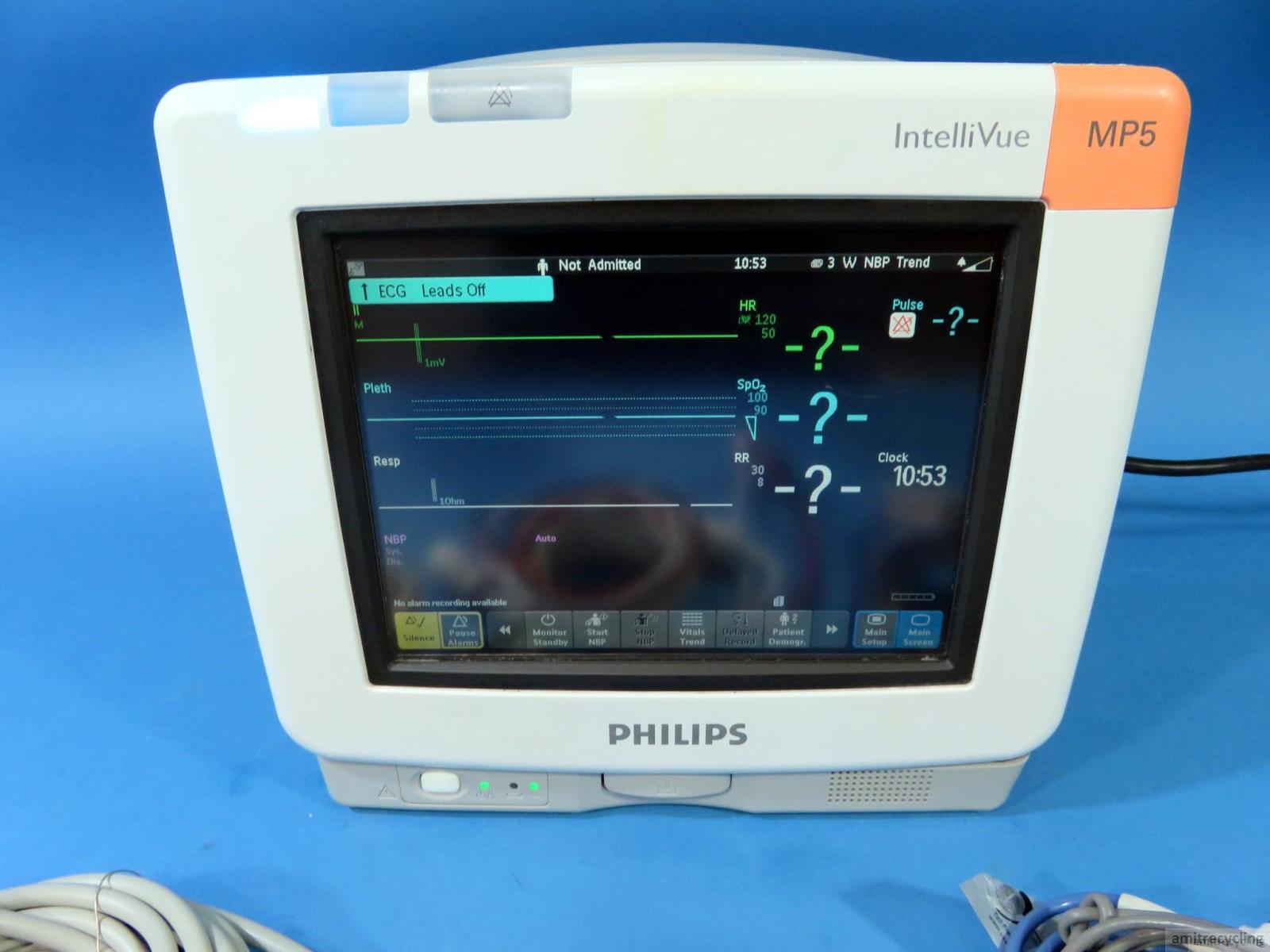 Philips MP5 IntelliVue Portable Patient Monitor EKG BP SpO2 + Cables