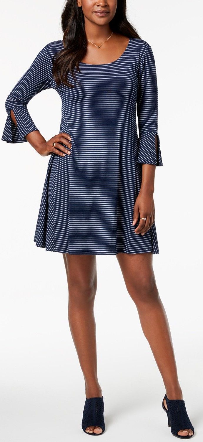knee length dresses for ladies Trapeze Dress Nautical / X-Large main image 1