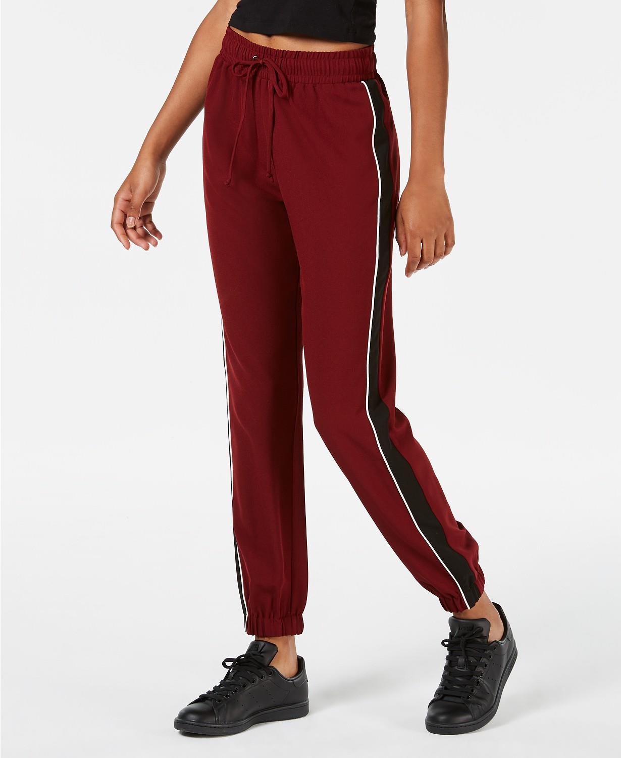 ladies red joggers