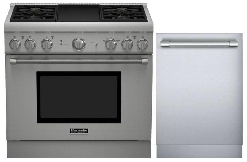 NIB Thermador Pro Harmony 36" Gas Range PRG364GDH + Topaz Dishwasher
