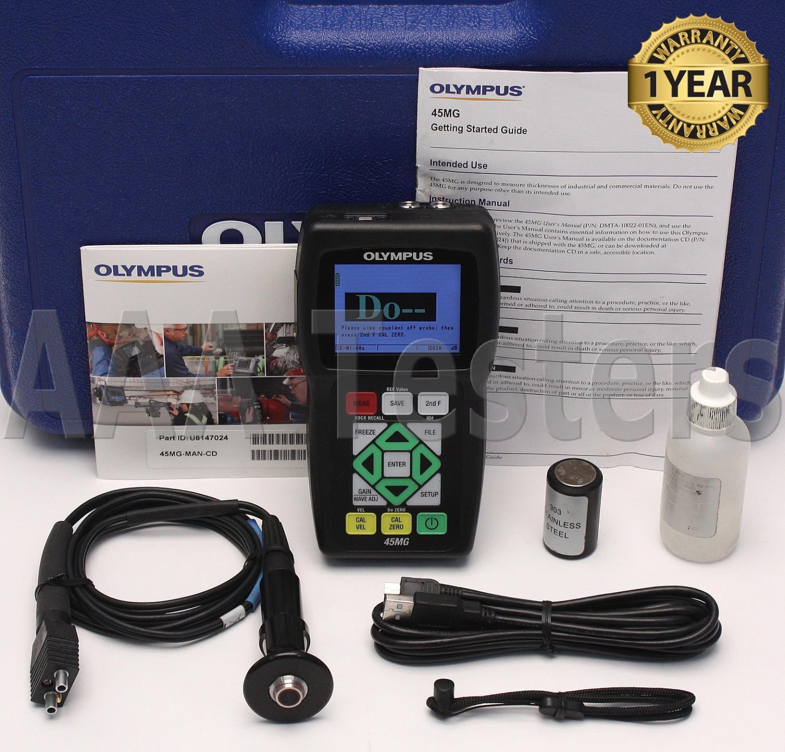 Olympus Panametrics 45MG Ultrasonic Thickness Gage w/ D7906SM Transducer Gauge eBay
