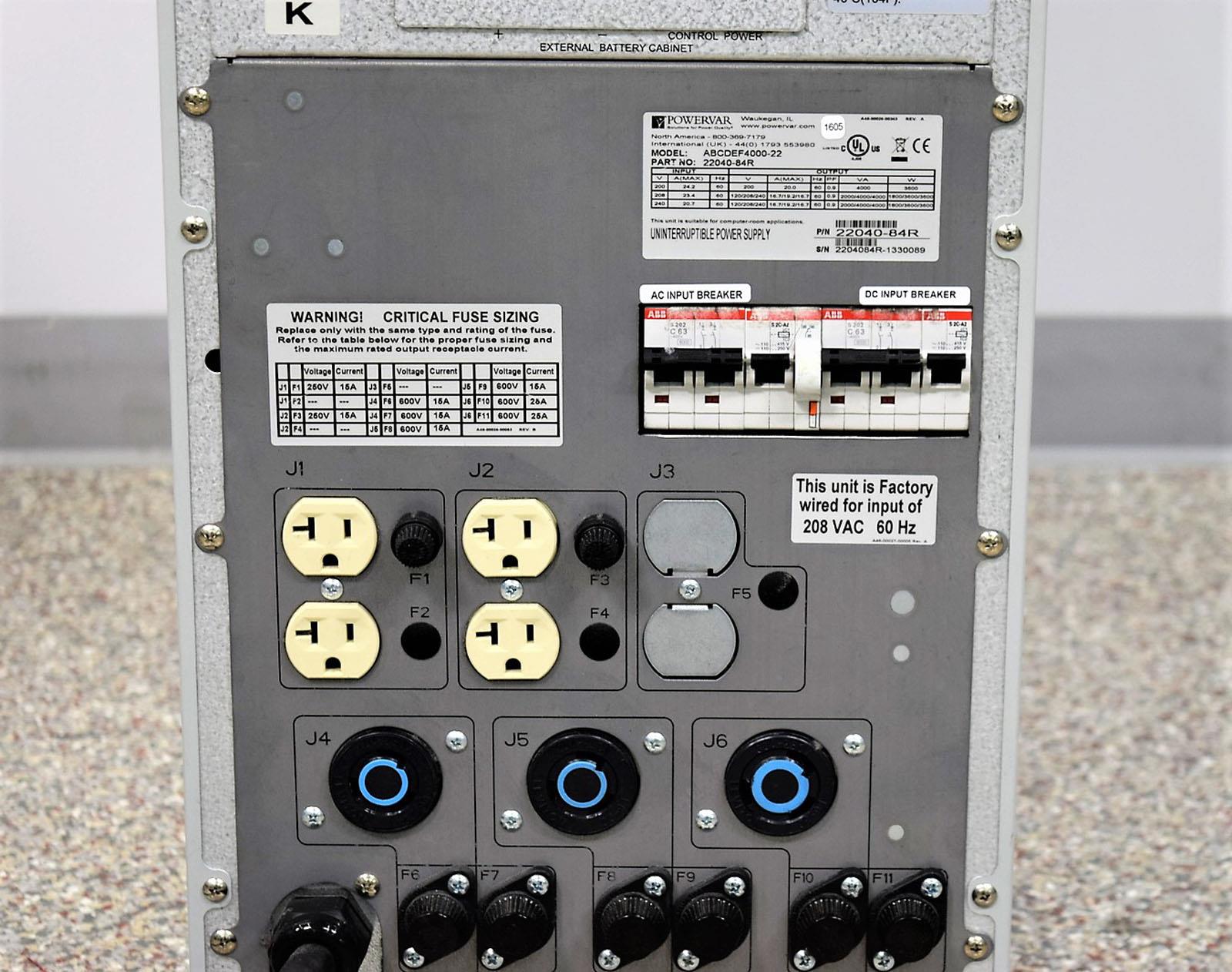 Powervar ABCDEF400022 Isolated Security Plus UPS Uninterruptible Power