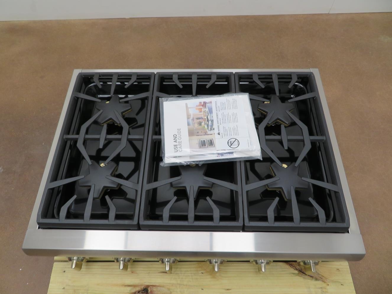 THERMADOR 36" 6 Pedestal Star Burner Stainless ProStyle Gas Rangetop