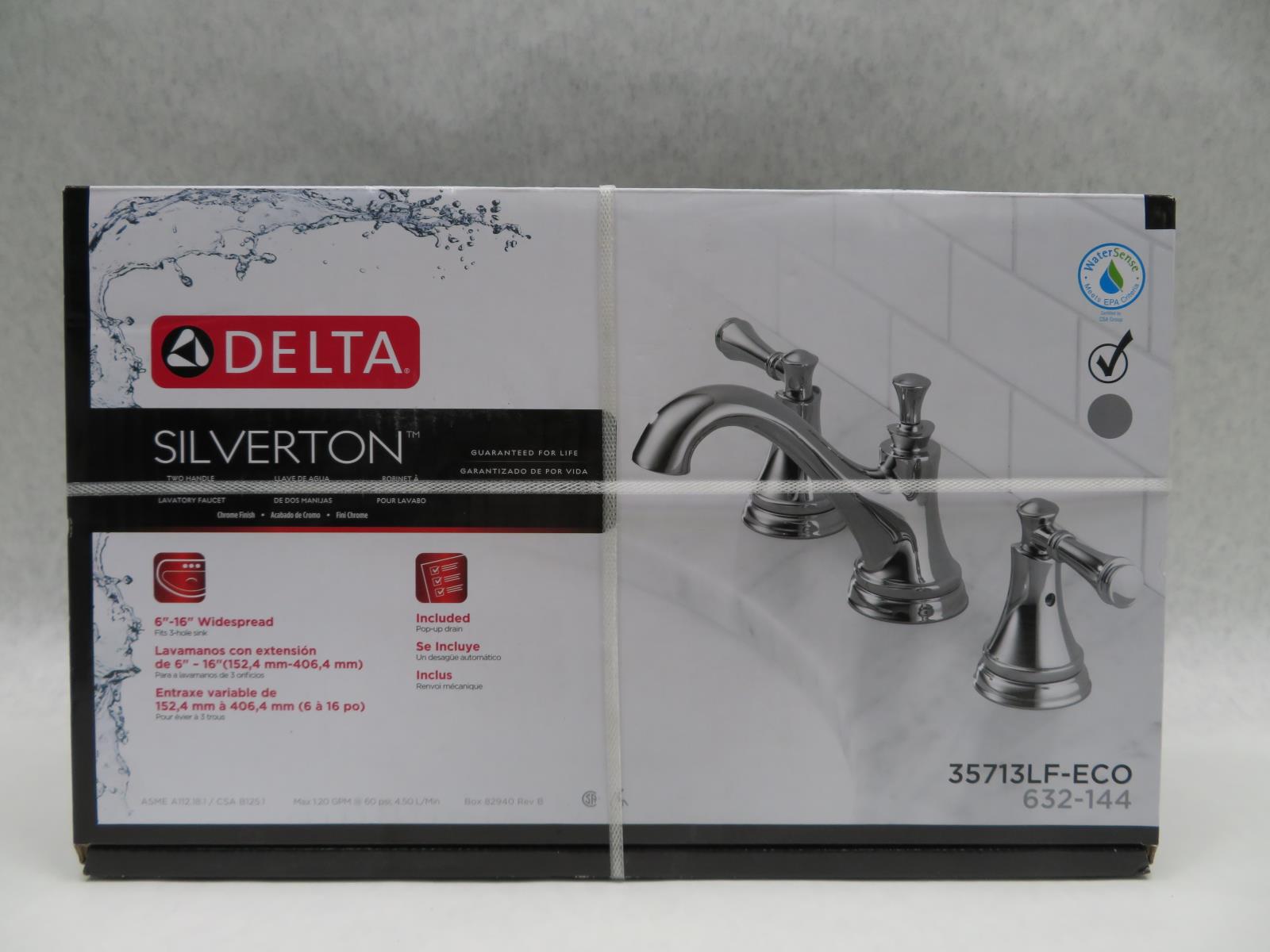 Delta 35713lf Eco Silverton 8 Widespread 2 Handle Bathroom Faucet