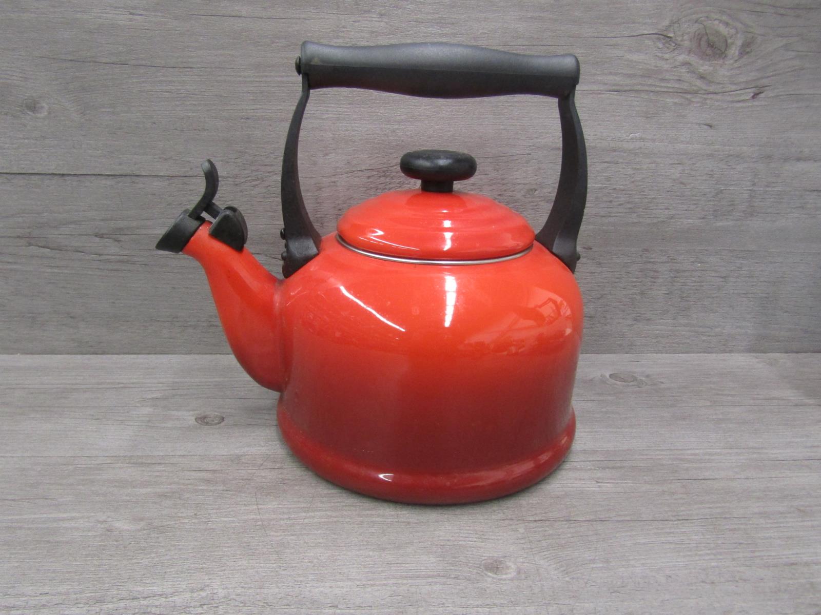 Le Creuset Red Gradient Enamel Tea Kettle 2.2 US Quarts With Lid eBay