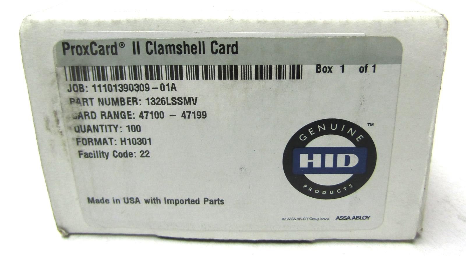 97x New HID ProxCard II Clamshell Security Proximity Cards | 1326LSSMV ...
