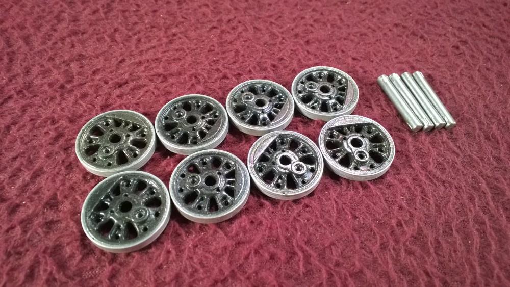 14 HO 8 STEAM CENTER DRIVE WHEELS W/ 4 AXLES 66 INCH