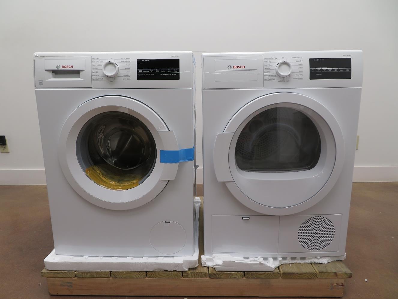 Bosch 300 Front Load Washer And Dryer White WAT28400UC / WTG86400UC ...