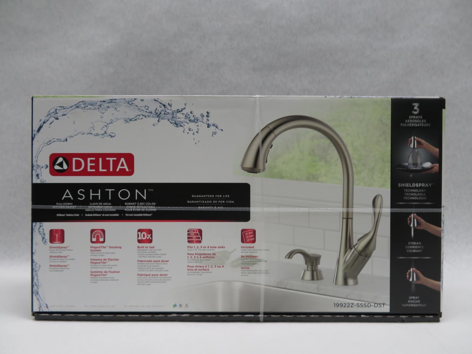 Delta Ashton 19922ZSSSDDST Pull Down Kitchen Faucet Stainless Finish