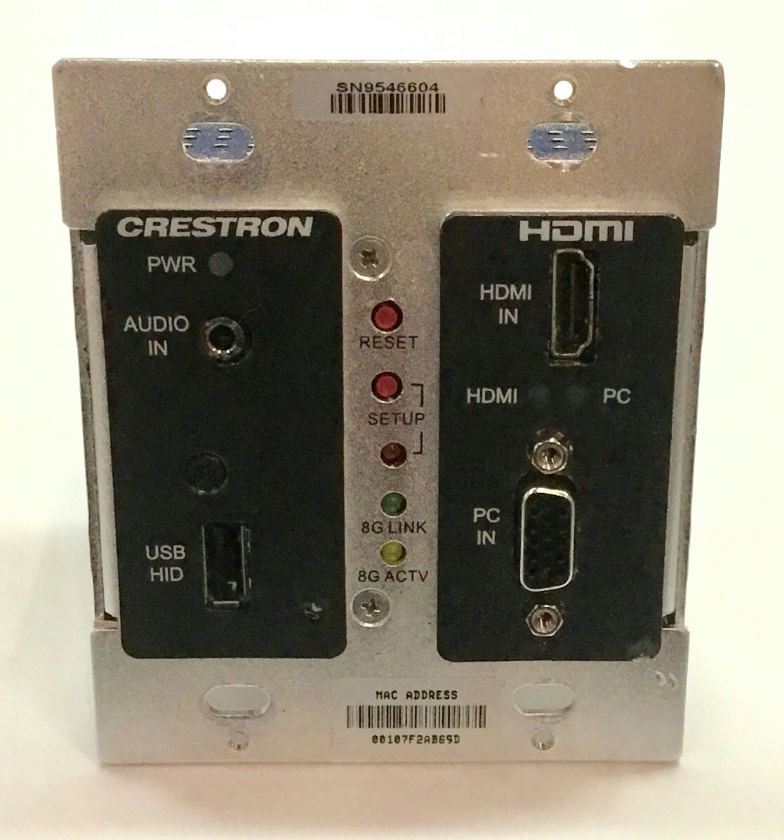Crestron DMTX200C2GBT Wall Plate DigitalMedia 8G+ Transmitter 200