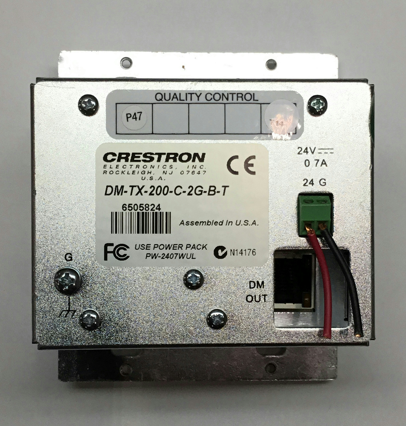 Crestron DMTX200C2GBT Wall Plate DigitalMedia 8G+ Transmitter 200
