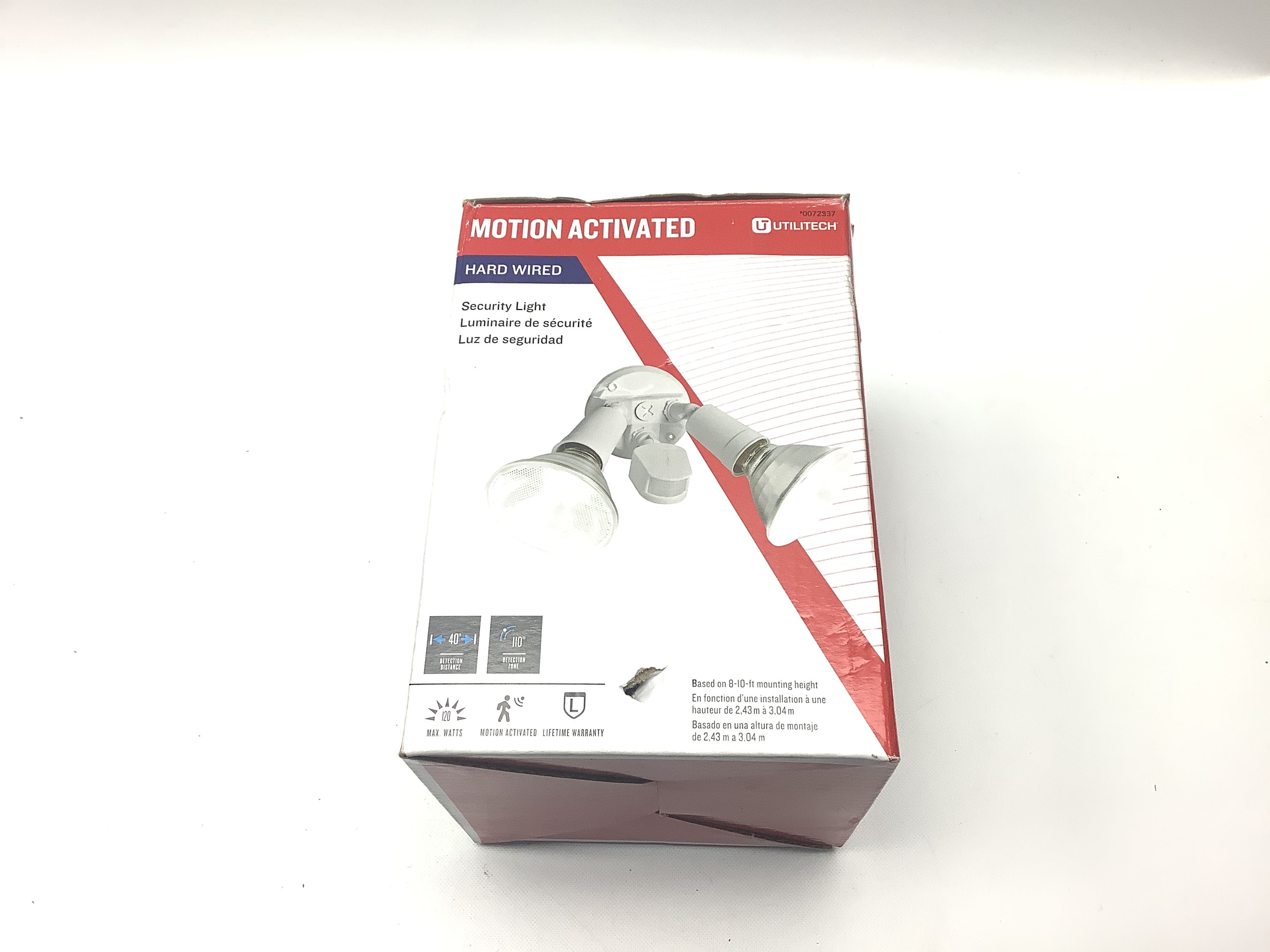 Utilitech Motion Activated Security Light Hard Wired 2-Head 110 Degree