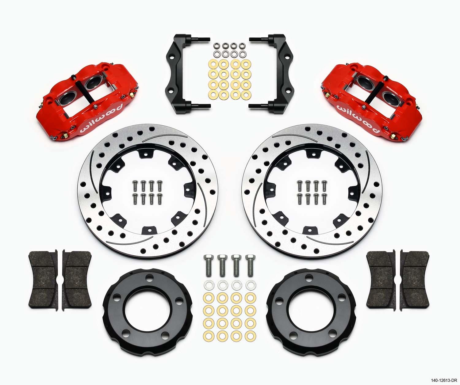 Wilwood Disc Brake Kit Front 8186 Jeep Cj5 Cj7 12" Drilled Rotors Red