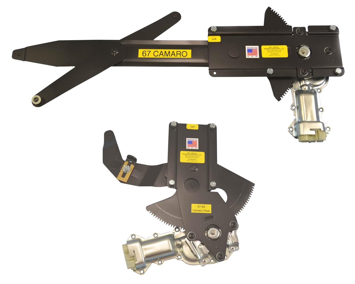 1967 GM Camaro Front & Rear Power Window Kit with Chrome Switches for