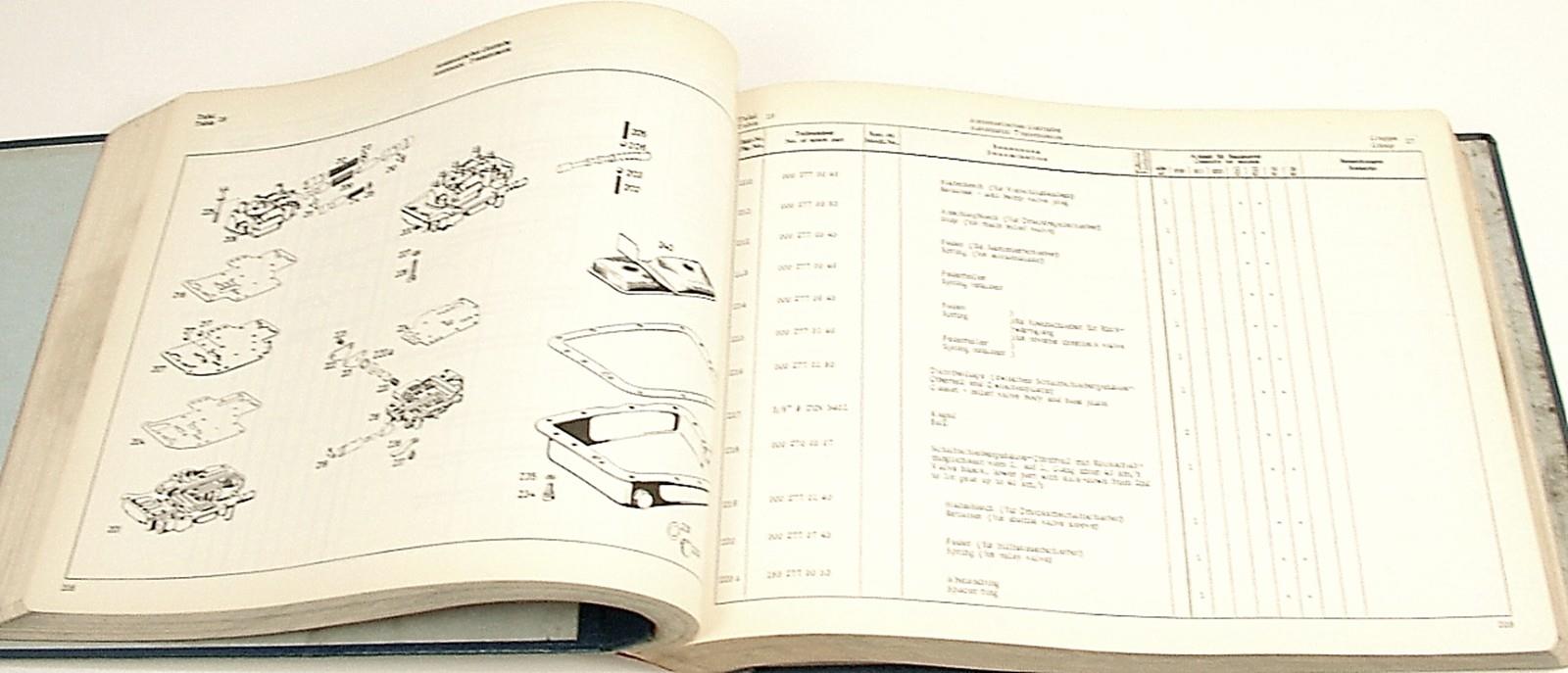 Original Mercedes Dealer Parts Book Exploded Views Part Numbers 1957-60