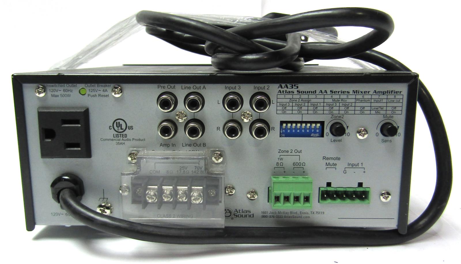 Atlas Sound AA35 Mixer Amplifier AA Series eBay