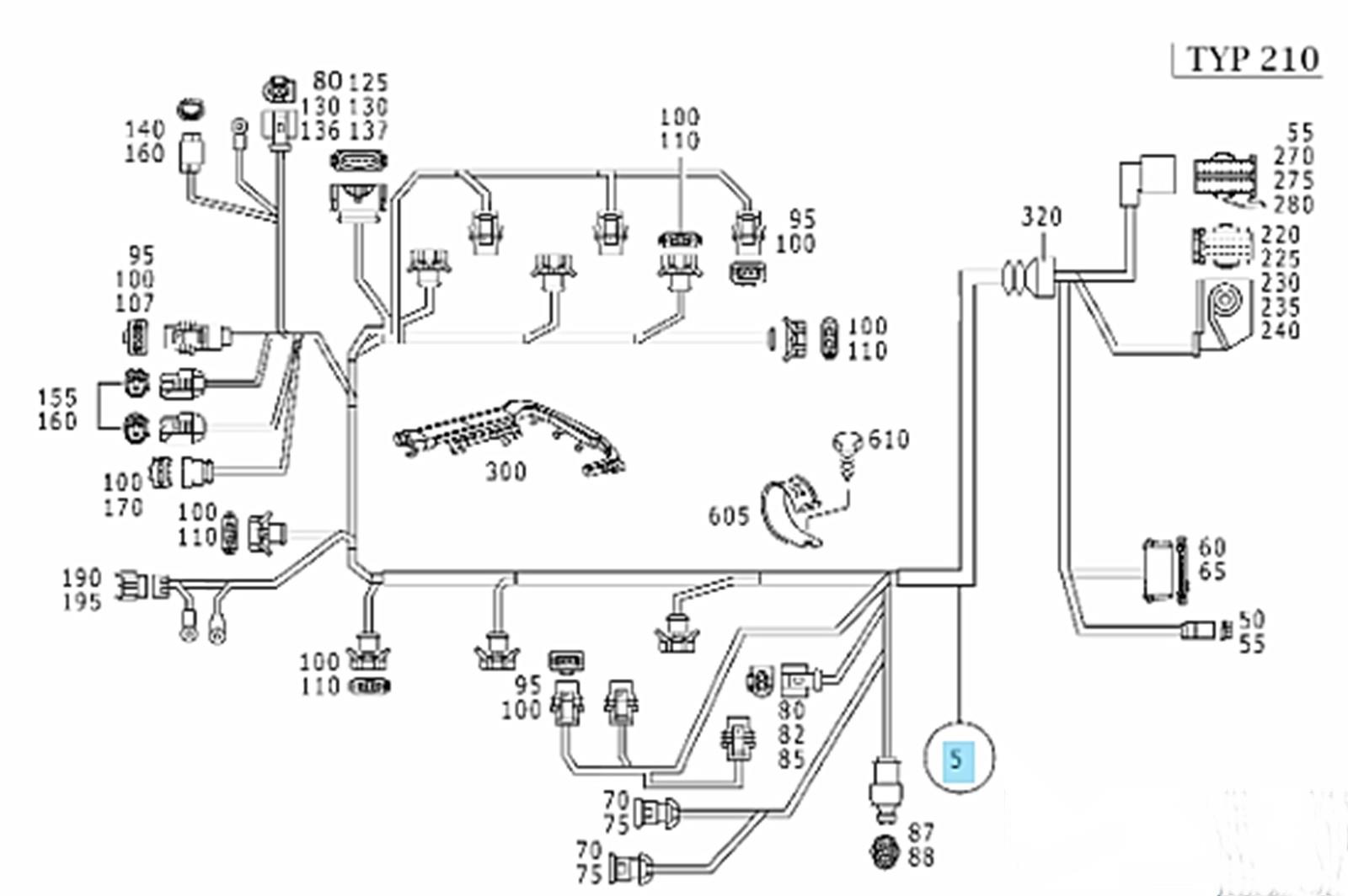 Complete Engine Wiring Wire Harness 1998-00 Mercedes W210 E320