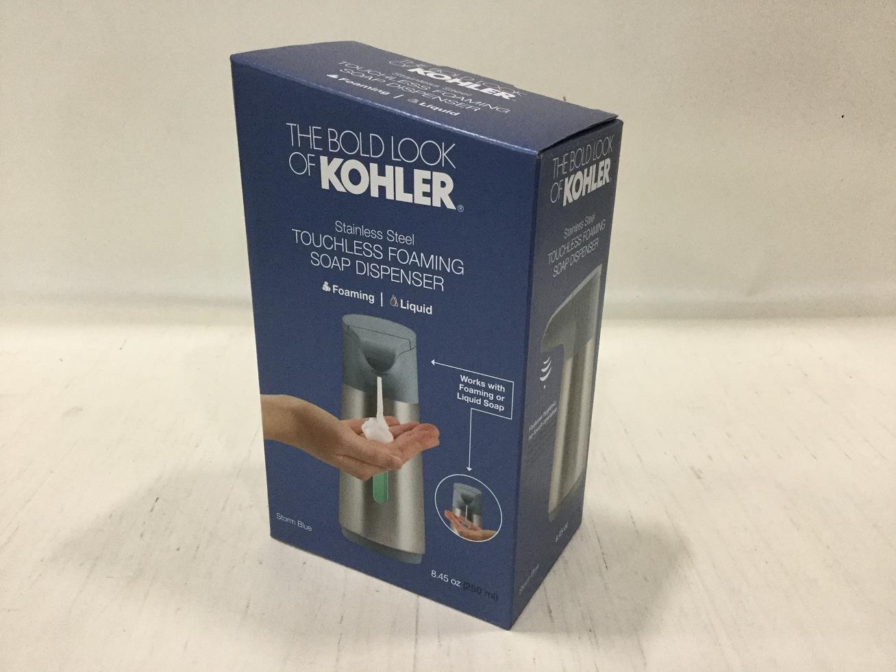 Kohler Touchless Foaming Soap Dispenser / Stainless Blue / 8637STBLU