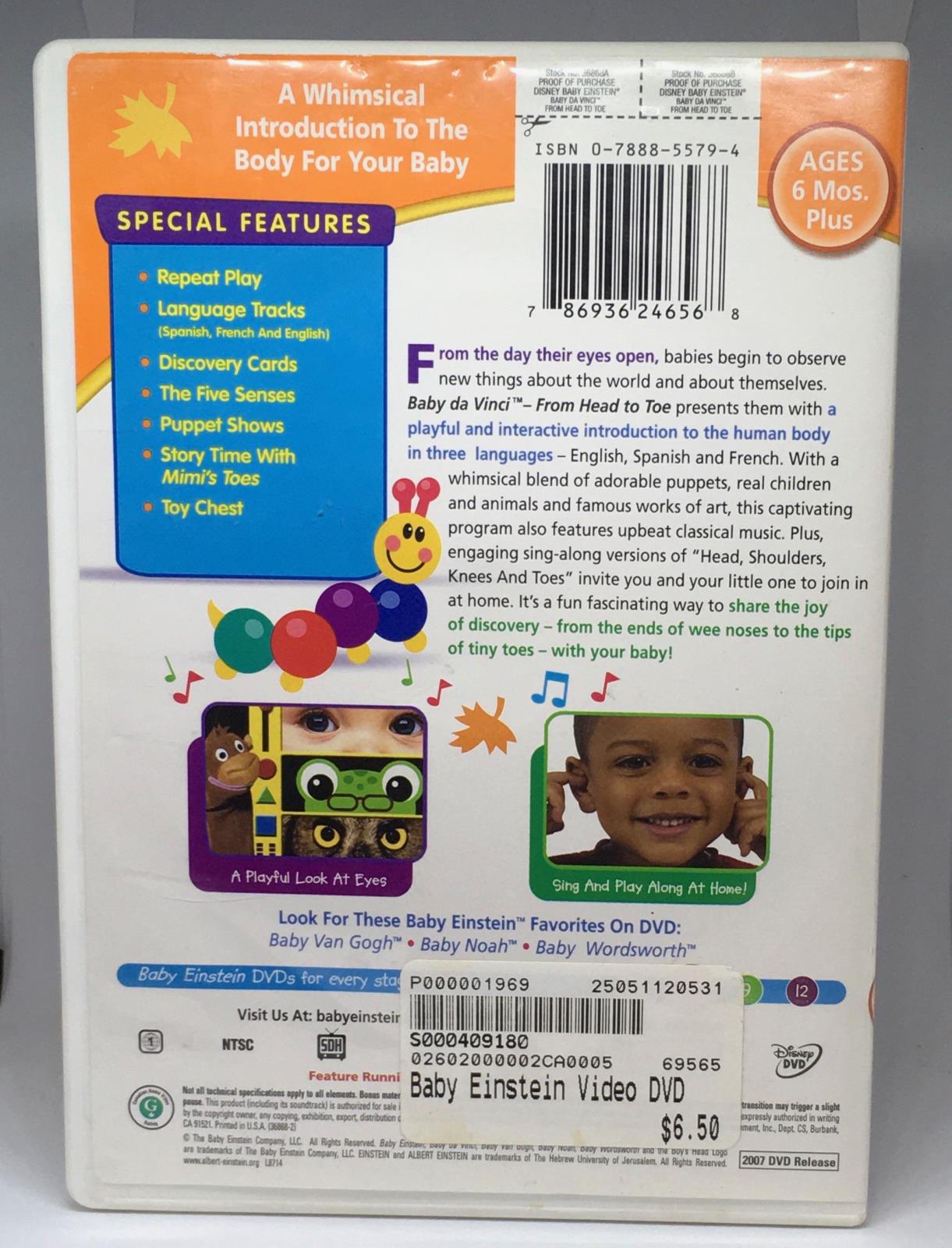 Baby Einstein: Baby da Vinci: From Head to Toe (DVD, Disney, 2004 ...