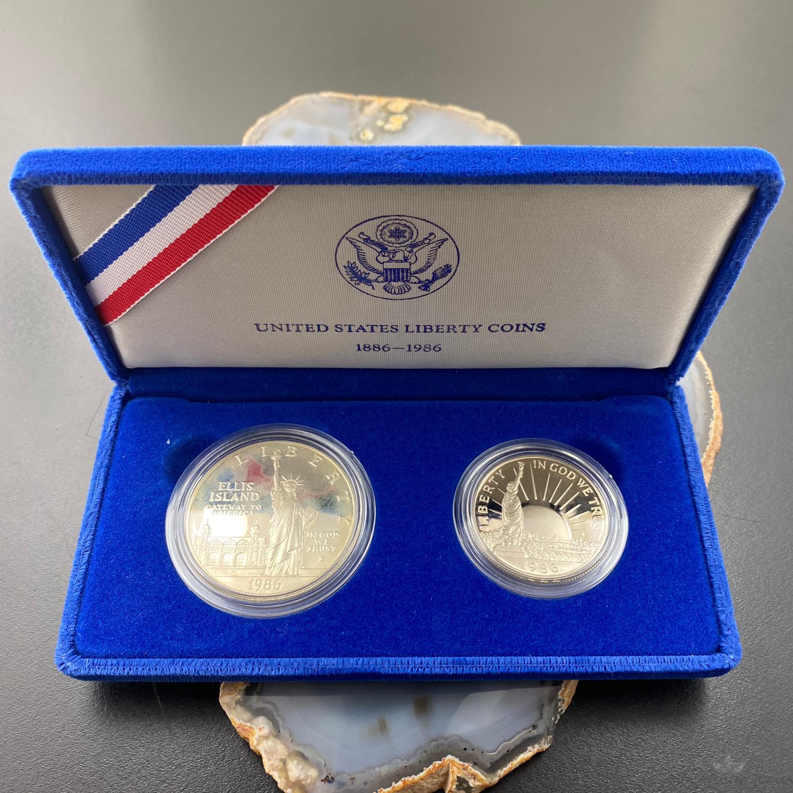 us liberty coins 1986 2 coin set
