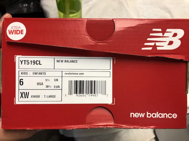 new balance size label